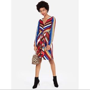 NWT 🌸 Express • Front Knot Striped Dress, XS